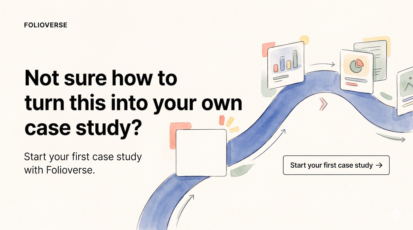 Not sure how to turn this into your own case study? Start your first case study with Folioverse.